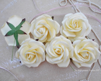 Mulberry paper rose flowers